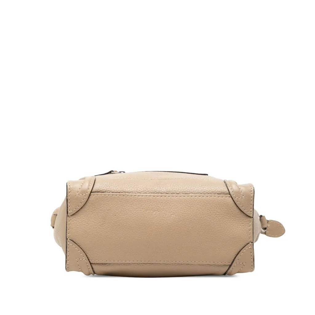 Celine Nano Leather Luggage Tote Beige Leather Very good - Inside View