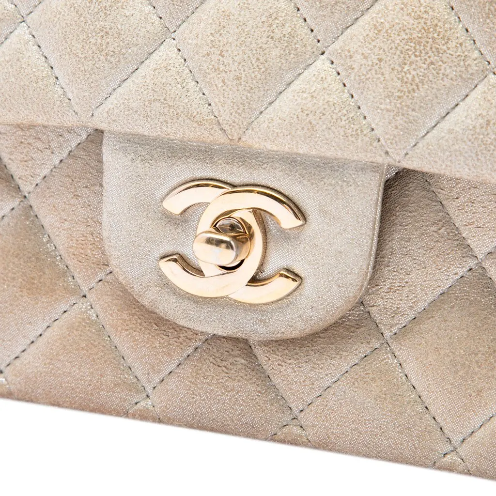 Chanel Medium Classic Iridescent Lambskin Double Flap Gold Leather Very good - Box View