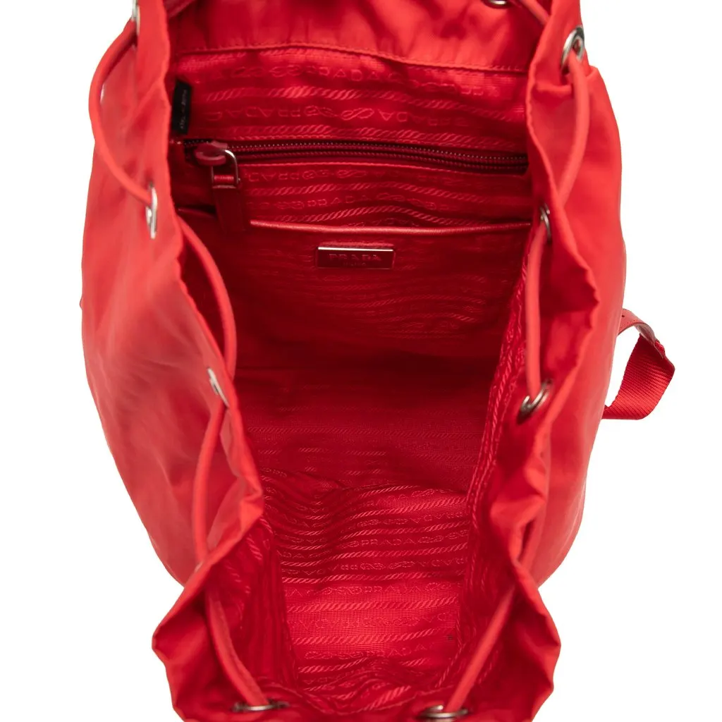 Prada Tessuto Backpack Red Very good - Model View