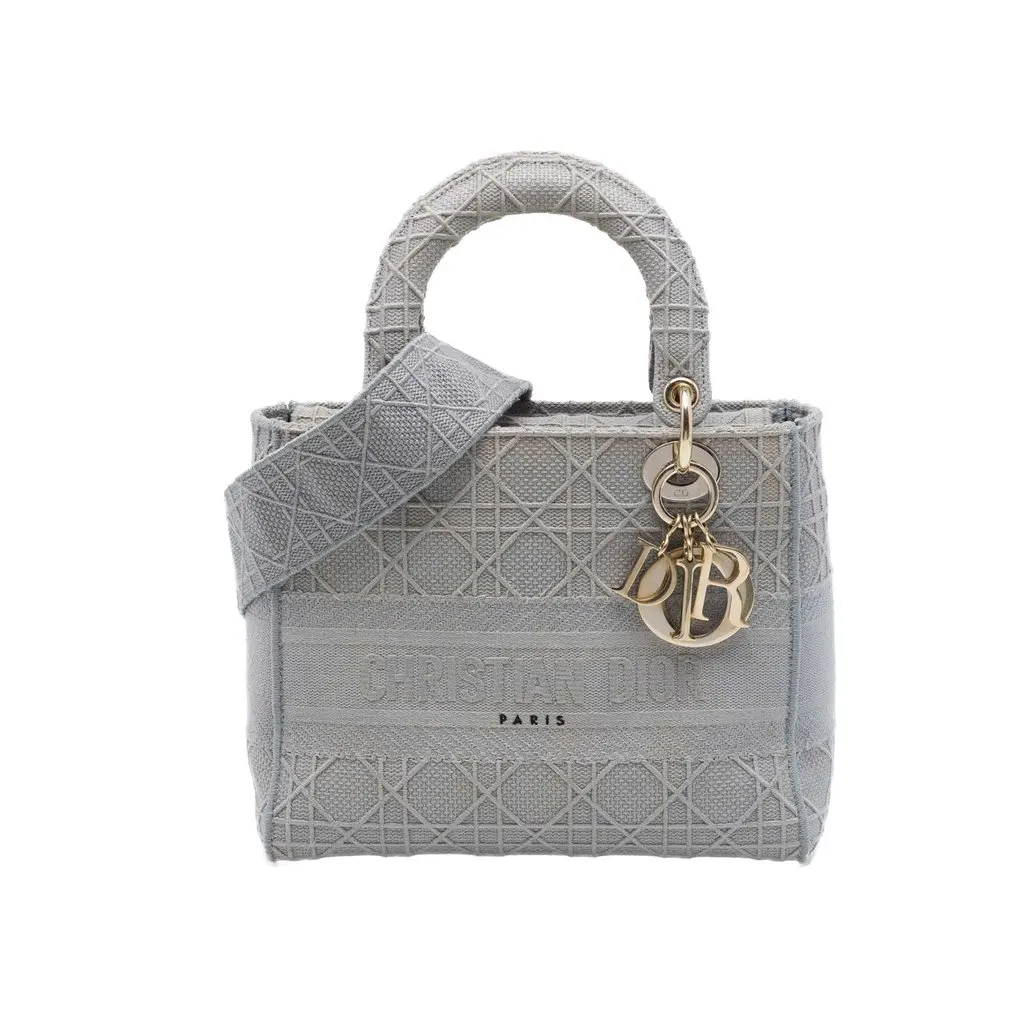 Dior Medium Embroidered Canvas Cannage Lady D Lite MultiColor Canvas Very good - Front View