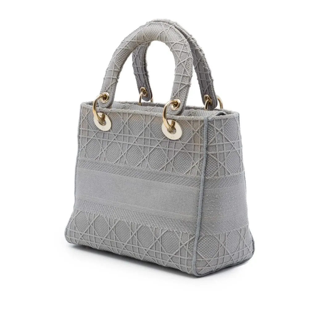 Dior Medium Embroidered Canvas Cannage Lady D Lite MultiColor Canvas Very good - Back View
