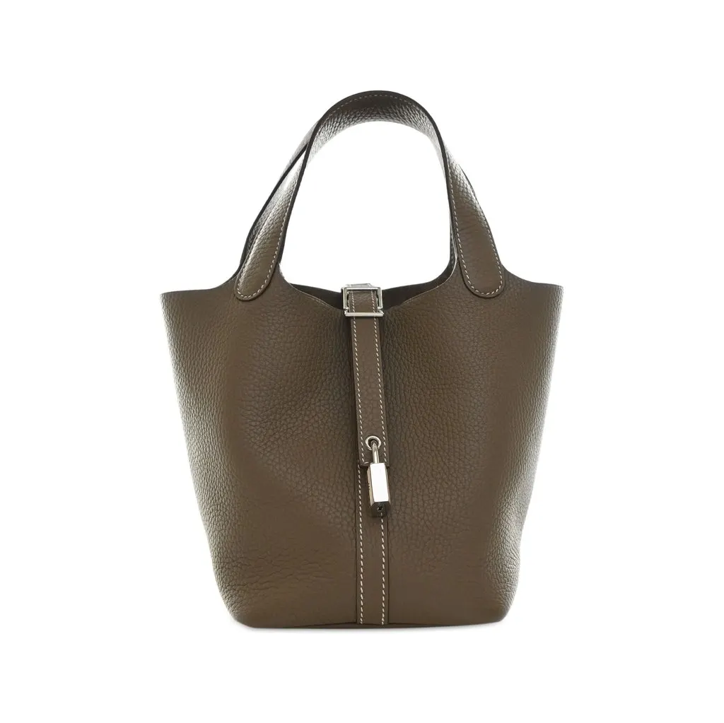 Hermès Clemence Picotin Lock 18 Brown Leather Very good - Front View