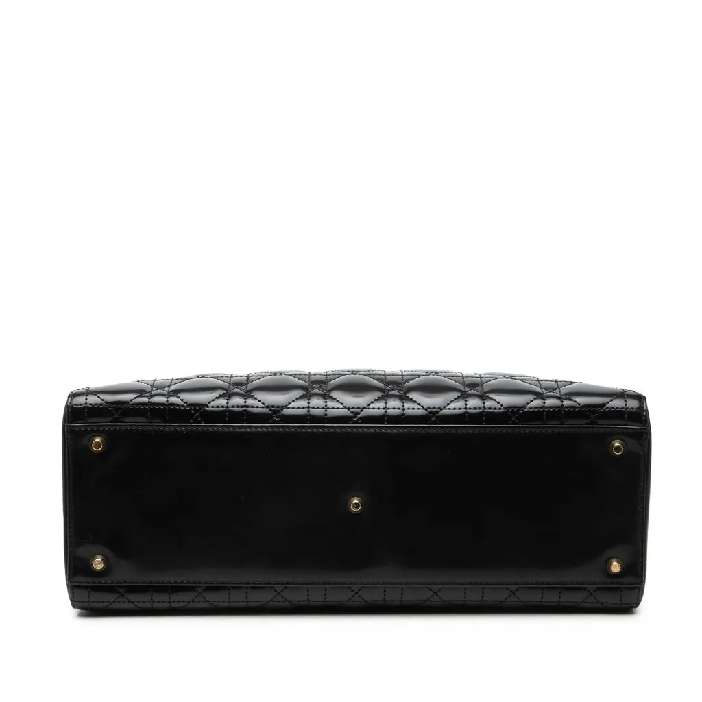 Dior Large Lambskin Cannage Lady Dior Black Leather Very good - Inside View