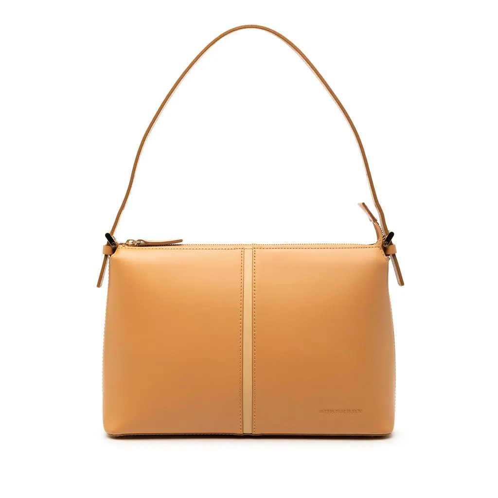 Burberry Leather Shoulder Bag Brown Leather Very good - Front View