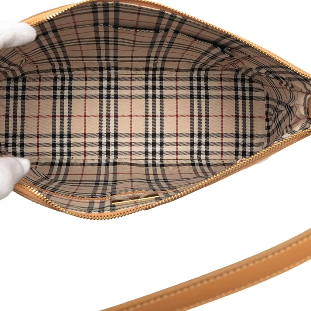 Burberry Leather Shoulder Bag Brown Leather Very good - Model View