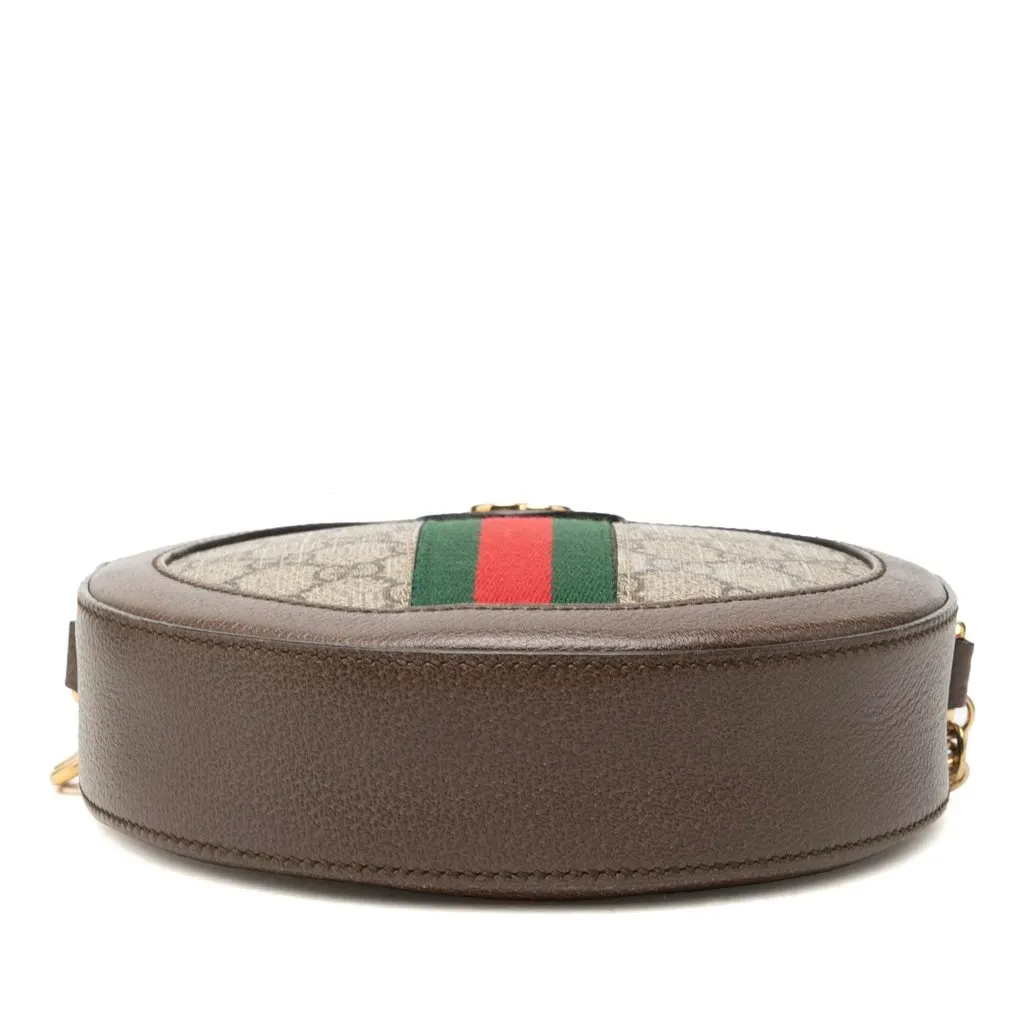 Gucci Mini GG Supreme Web Ophidia Round Crossbody Beige Very good - Inside View