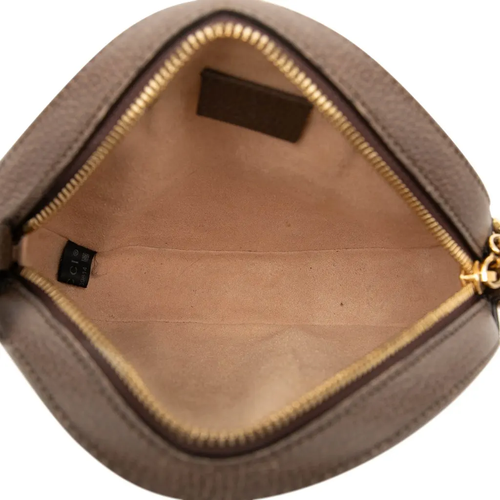 Gucci Mini GG Supreme Web Ophidia Round Crossbody Beige Very good - Model View