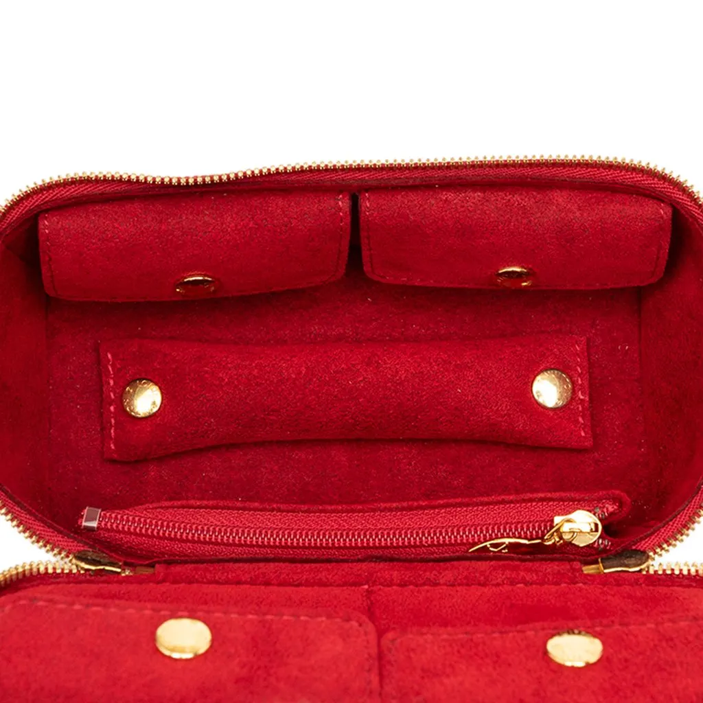 Louis Vuitton Monogram Vernis Jewelry Case Red Leather Very good - Model View