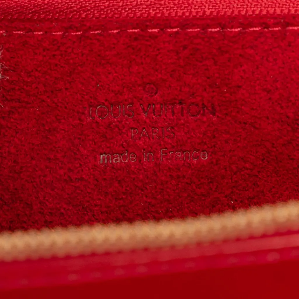 Louis Vuitton Monogram Vernis Jewelry Case Red Leather Very good - Box View