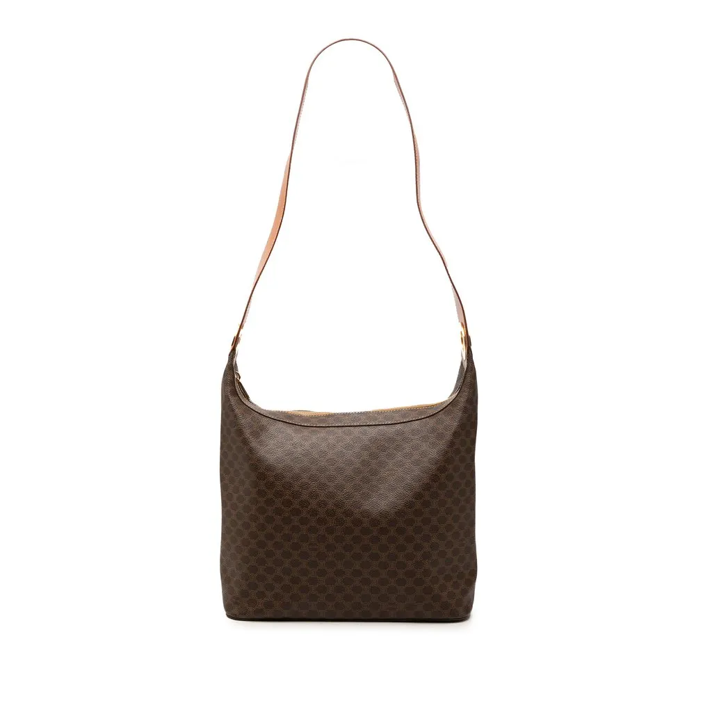 Celine Macadam Coated Canvas Shoulder Bag Brown Canvas Very good - Front View