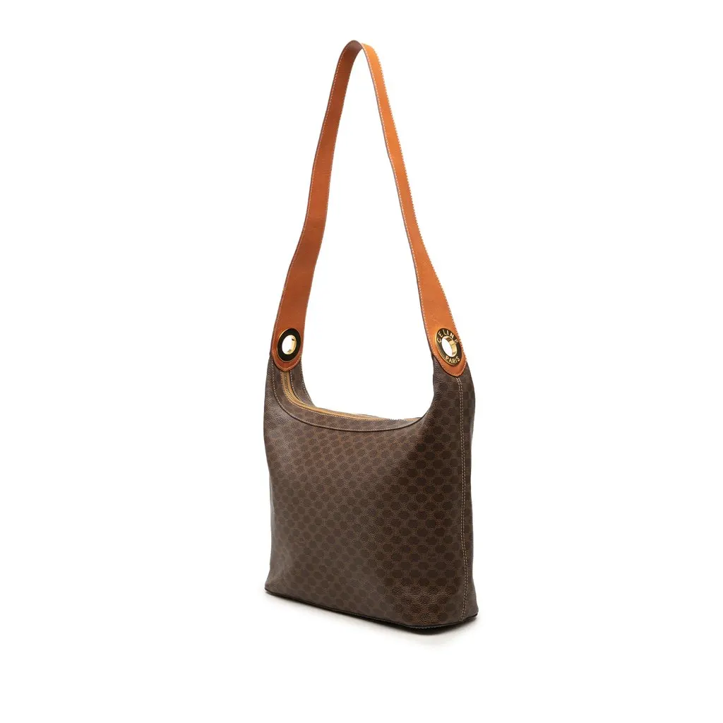 Celine Macadam Coated Canvas Shoulder Bag Brown Canvas Very good - Back View