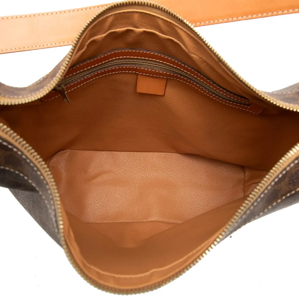 Celine Macadam Coated Canvas Shoulder Bag Brown Canvas Very good - Model View