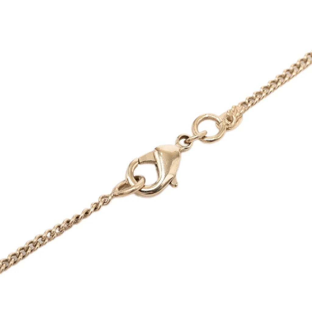 Chanel CC Gold Plated 31 Rue Cambon Dog Tag Pendant Necklace Gold Metal Very good - Model View