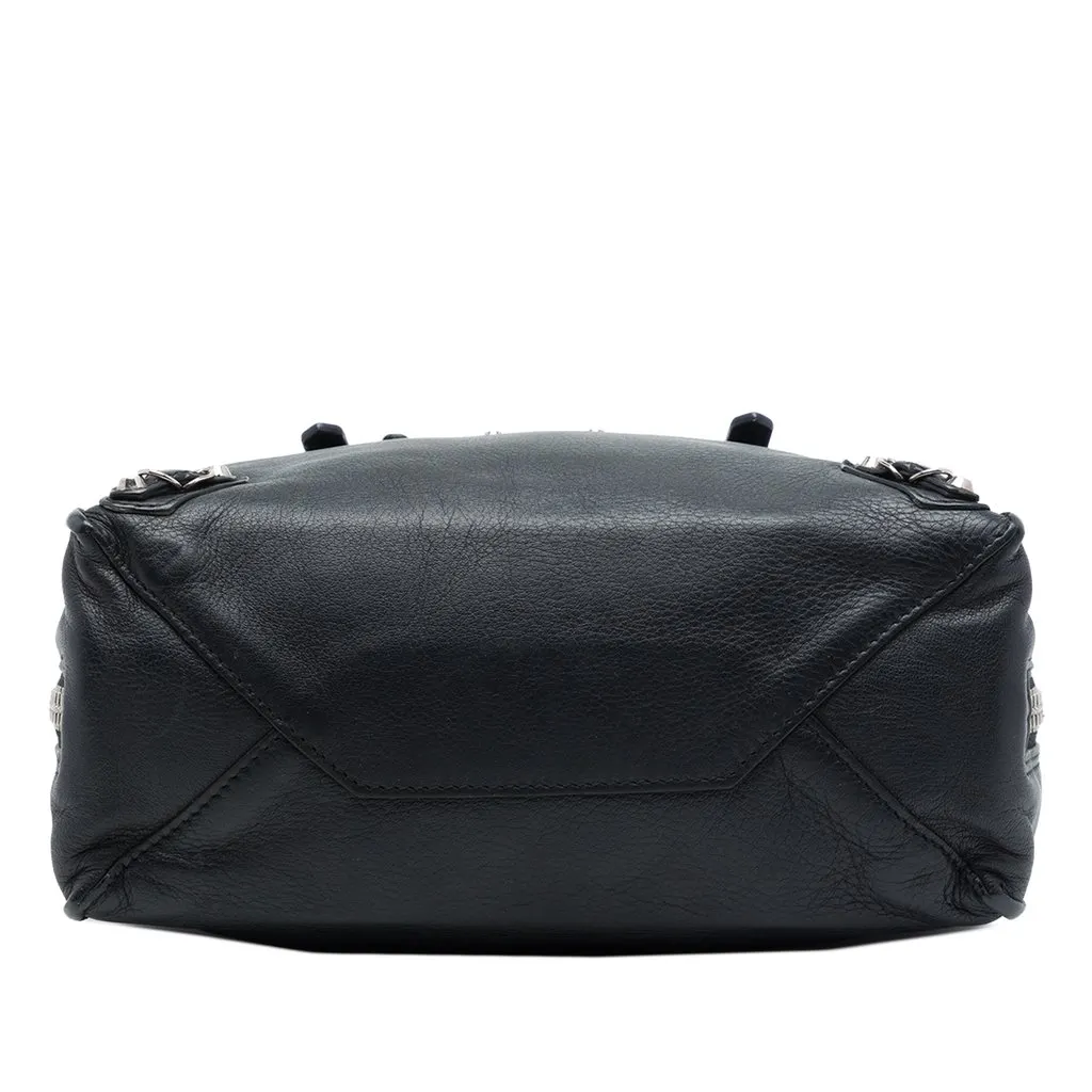 Balenciaga Mini Leather Papier A4 Zip Around Tote Black Leather Good - Inside View