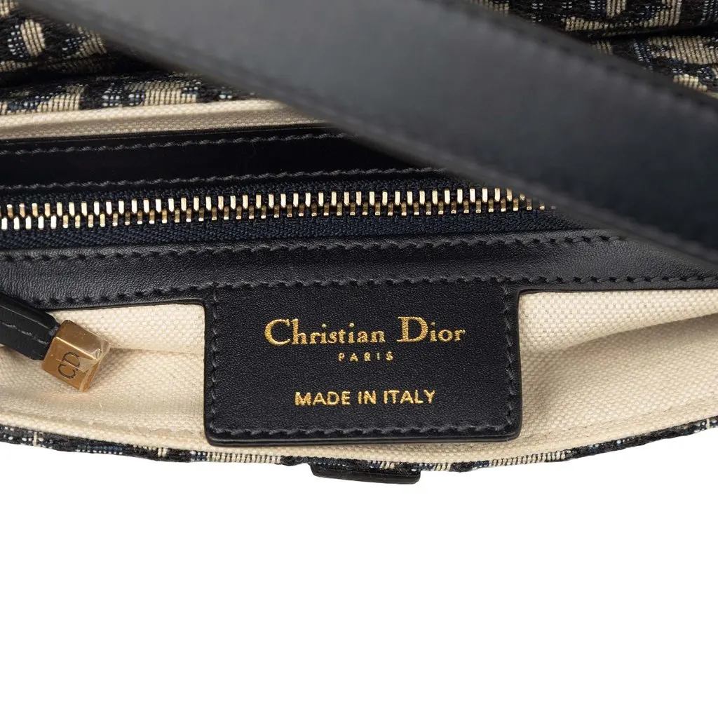 Dior Oblique Canvas Saddle Bag Blue Very good - Box View