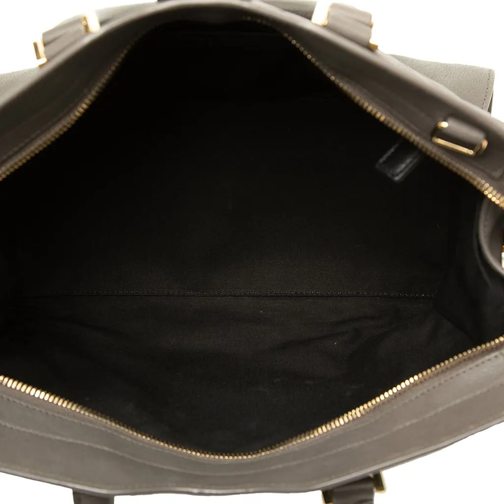 Saint Laurent Small Sheepskin Cabas Chyc Satchel Grey Leather Good - Model View
