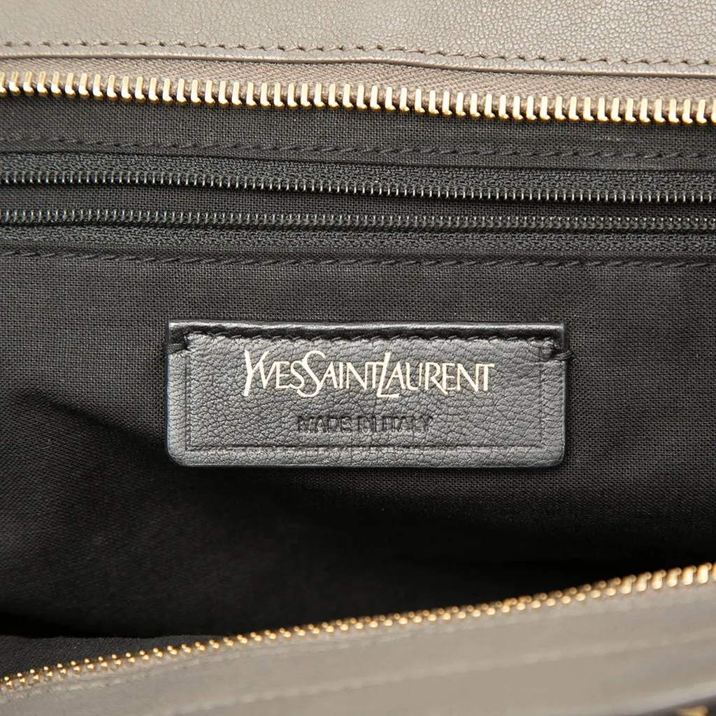 Saint Laurent Small Sheepskin Cabas Chyc Satchel Grey Leather Good - Box View