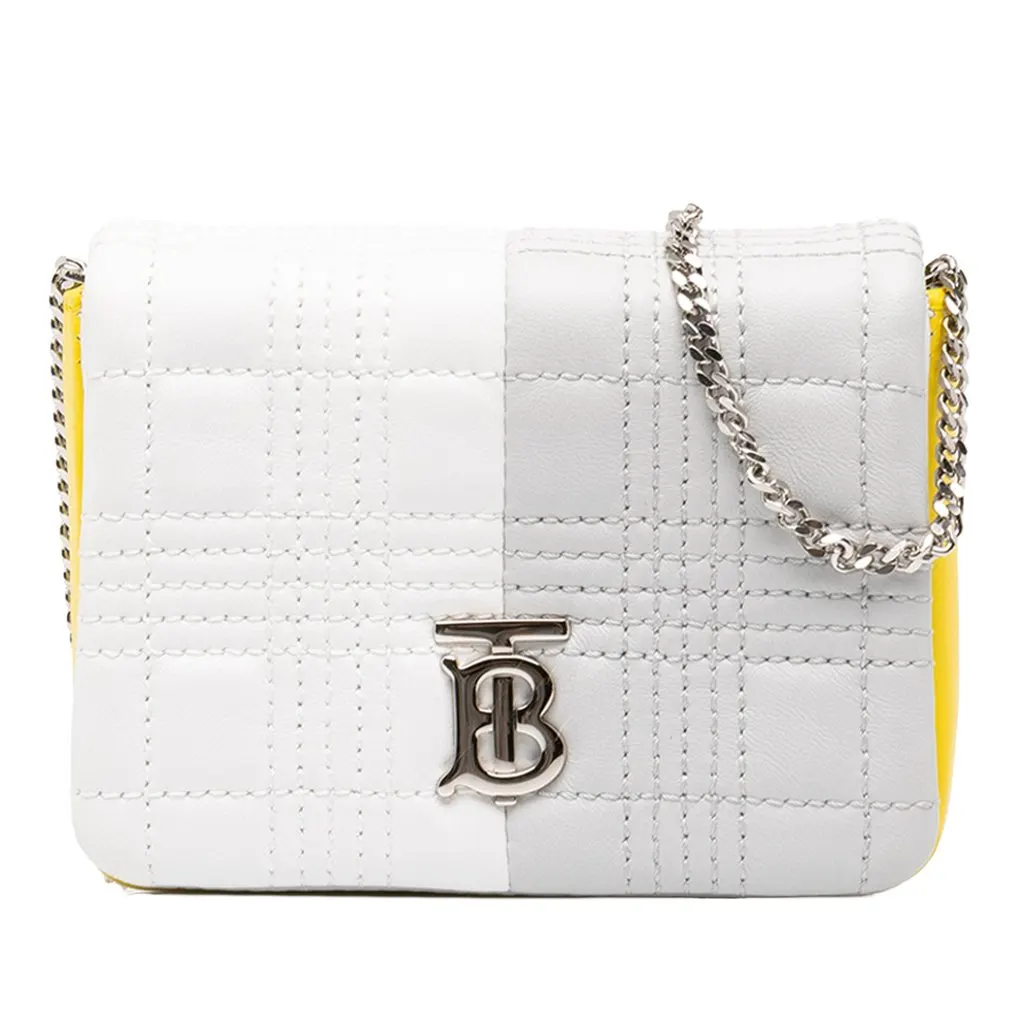 Burberry ميني مايكرو مبطّنة جلد الحمل Colorblock Lola حقيبة كروس