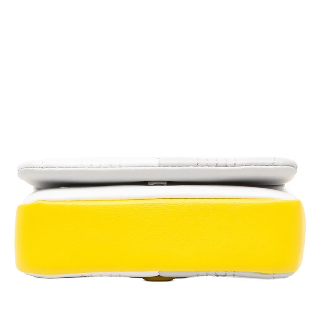 Burberry Mini Micro Quilted Lambskin Colorblock Lola Crossbody White Leather Very good - Inside View