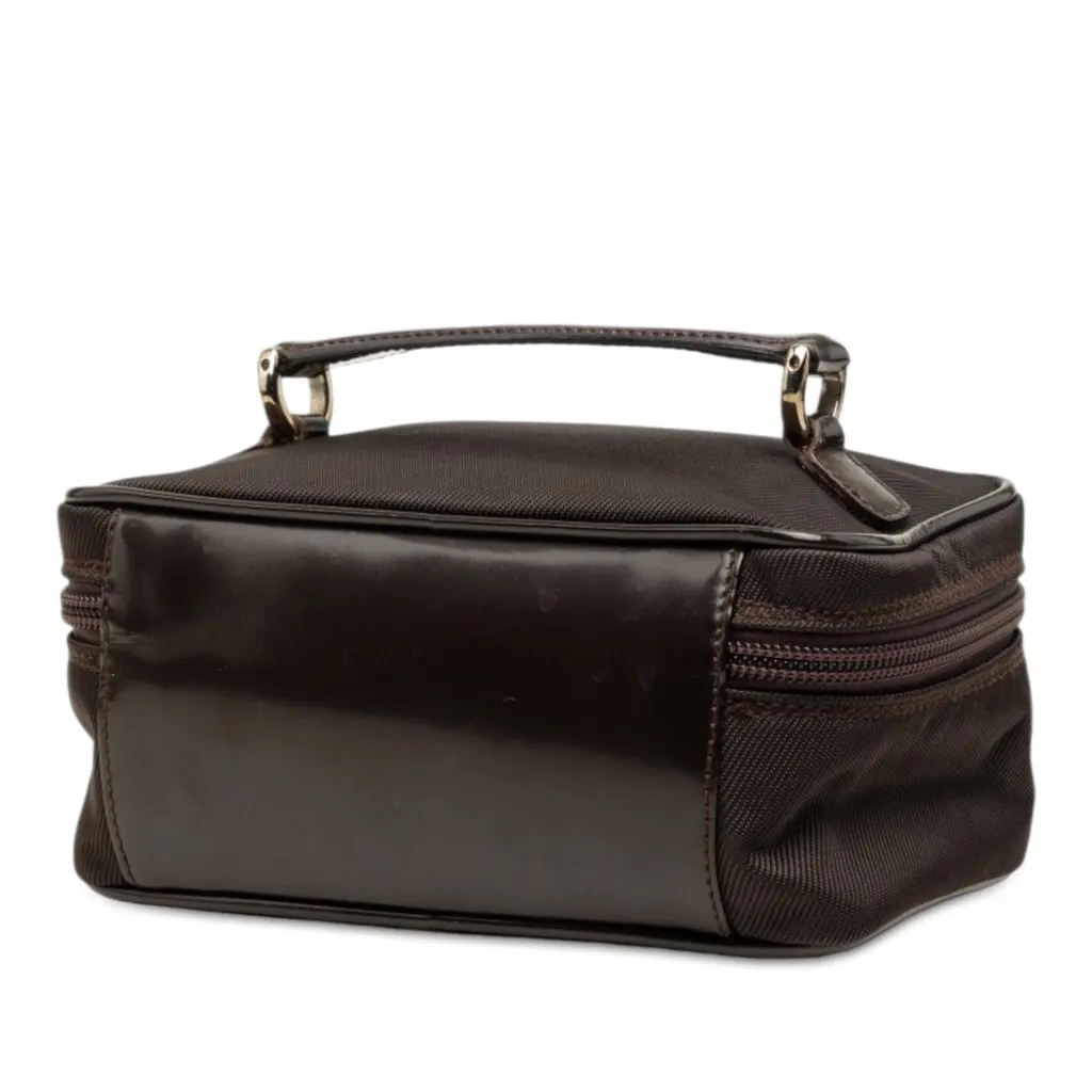 Gucci Nylon Bamboo Vanity Bag Brown Very good - Back View
