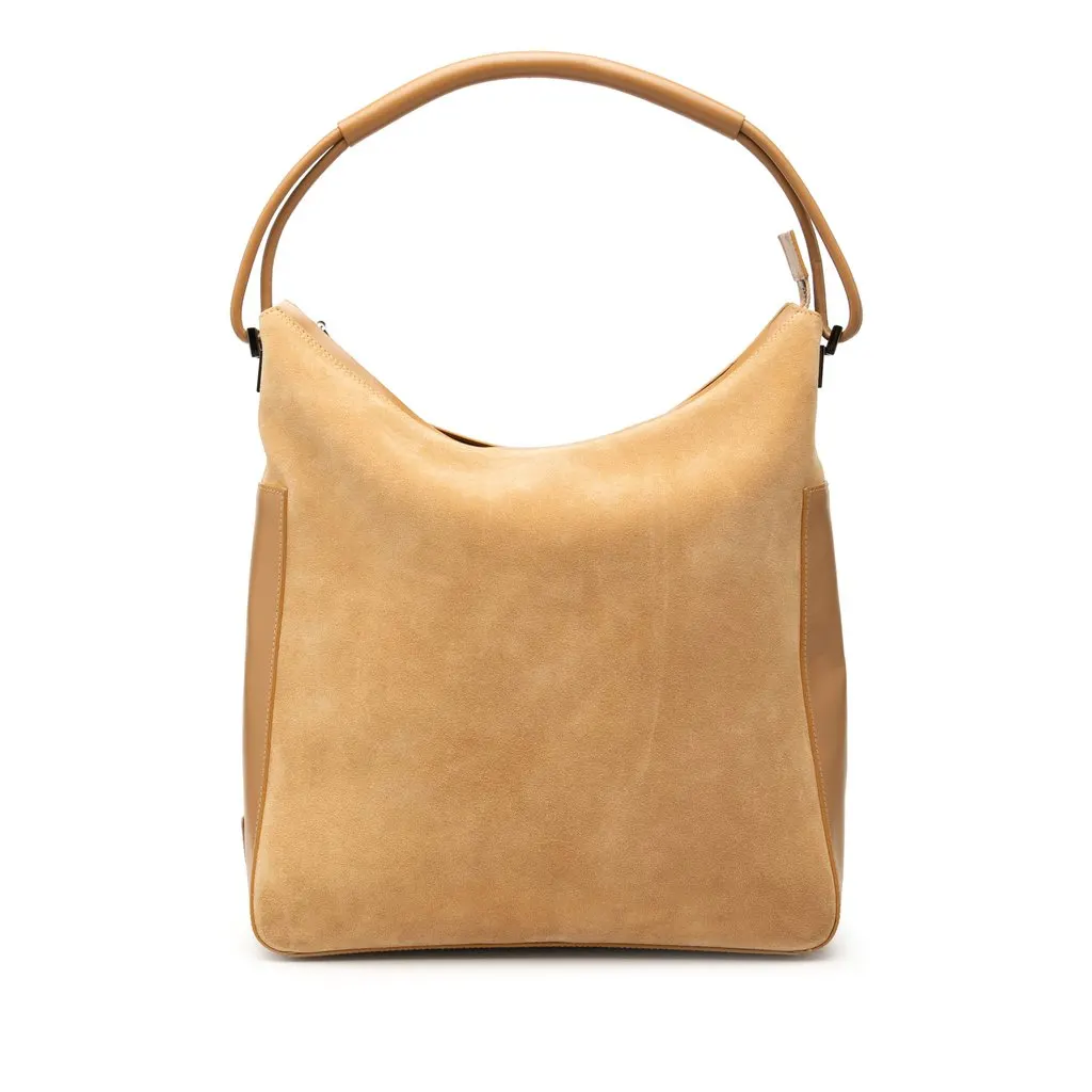 Gucci Suede Shoulder Bag Beige Leather Very good - Front View