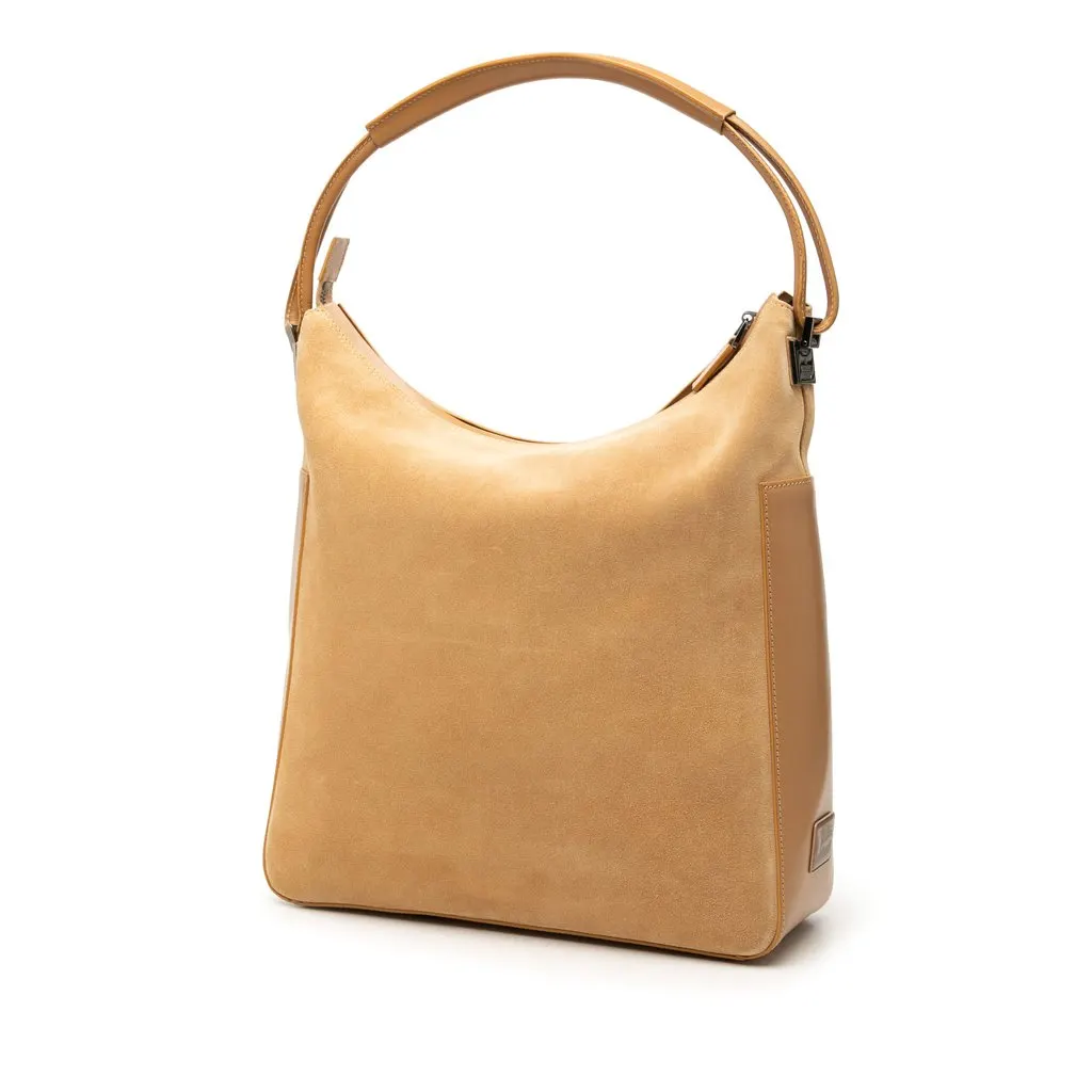 Gucci Suede Shoulder Bag Beige Leather Very good - Back View