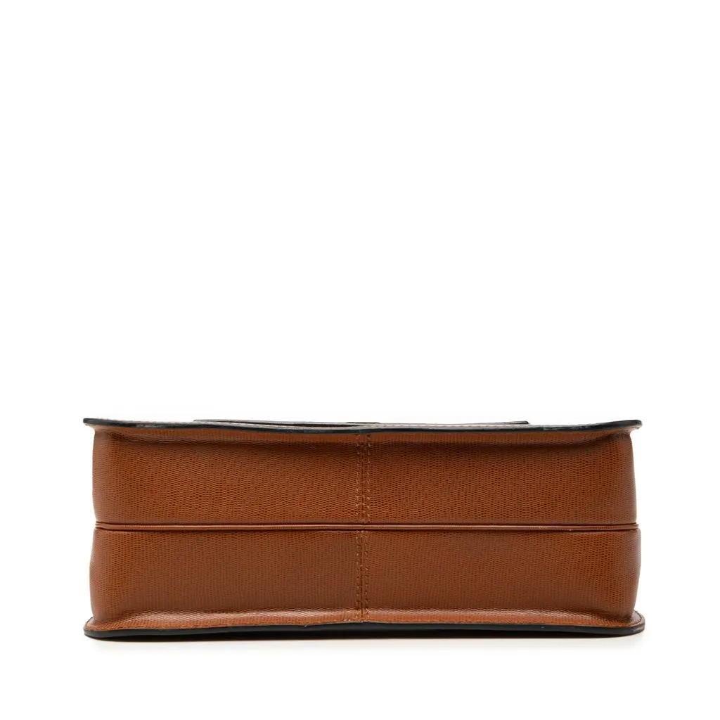 Celine Embossed Leather Top Handle Bag Brown Leather Very good - Inside View