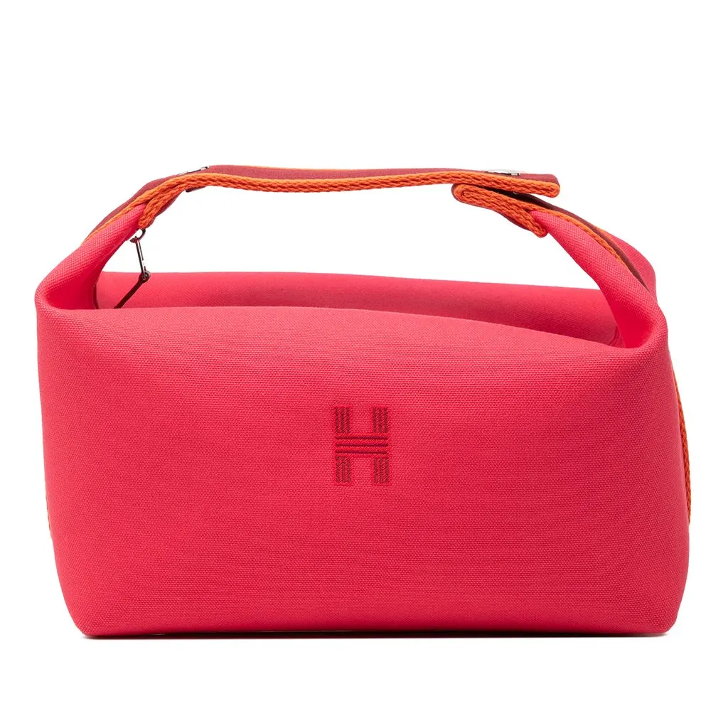 Hermès Large Toile Bride A Brac Case Pink Canvas Very good - Front View