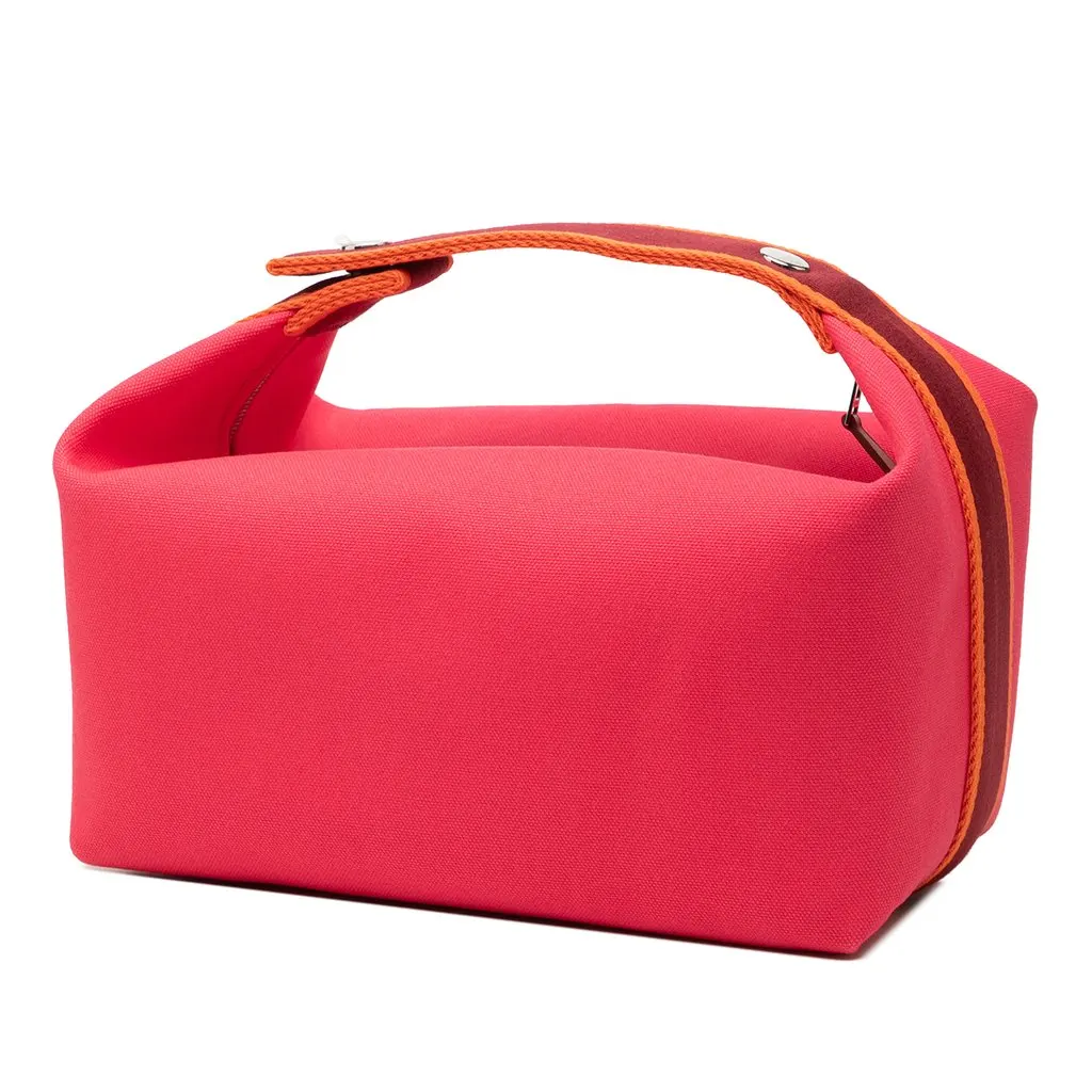 Hermès Large Toile Bride A Brac Case Pink Canvas Very good - Back View