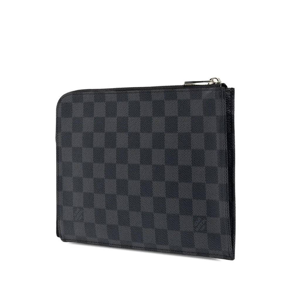 Louis Vuitton Damier Graphite Pochette Jour PM Black Canvas Good - Back View