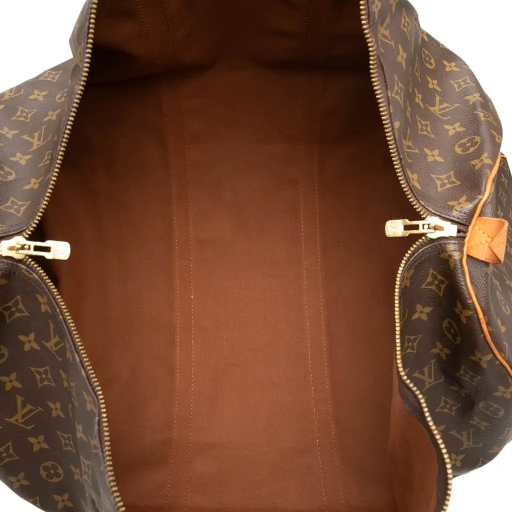 Louis Vuitton Monogram Keepall 60 Brown Canvas Good - Model View