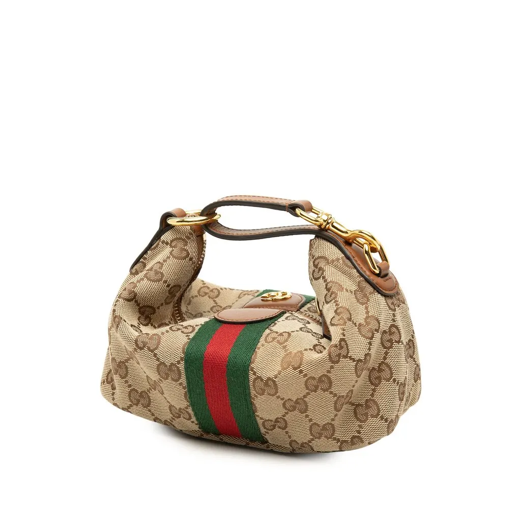 Gucci Mini GG Canvas Web Vanity Beige Canvas Good - Back View