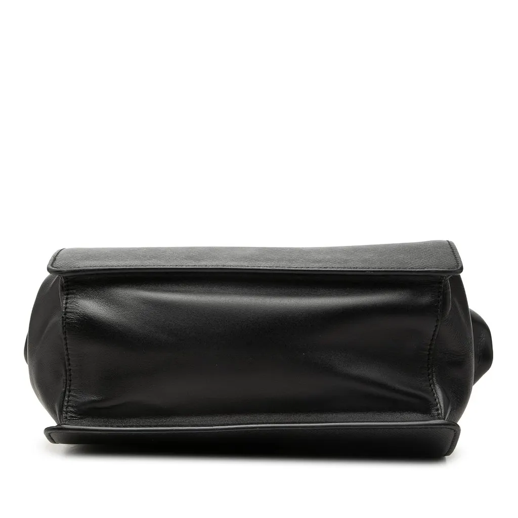 Prada Saffiano and City Calf Light Frame Crossbody Black Leather Very good - Inside View