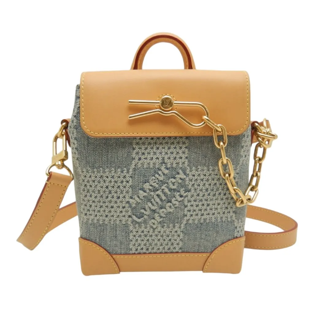 Louis Vuitton Damier Denim 3D Nano Steamer Blue Very good - Front View