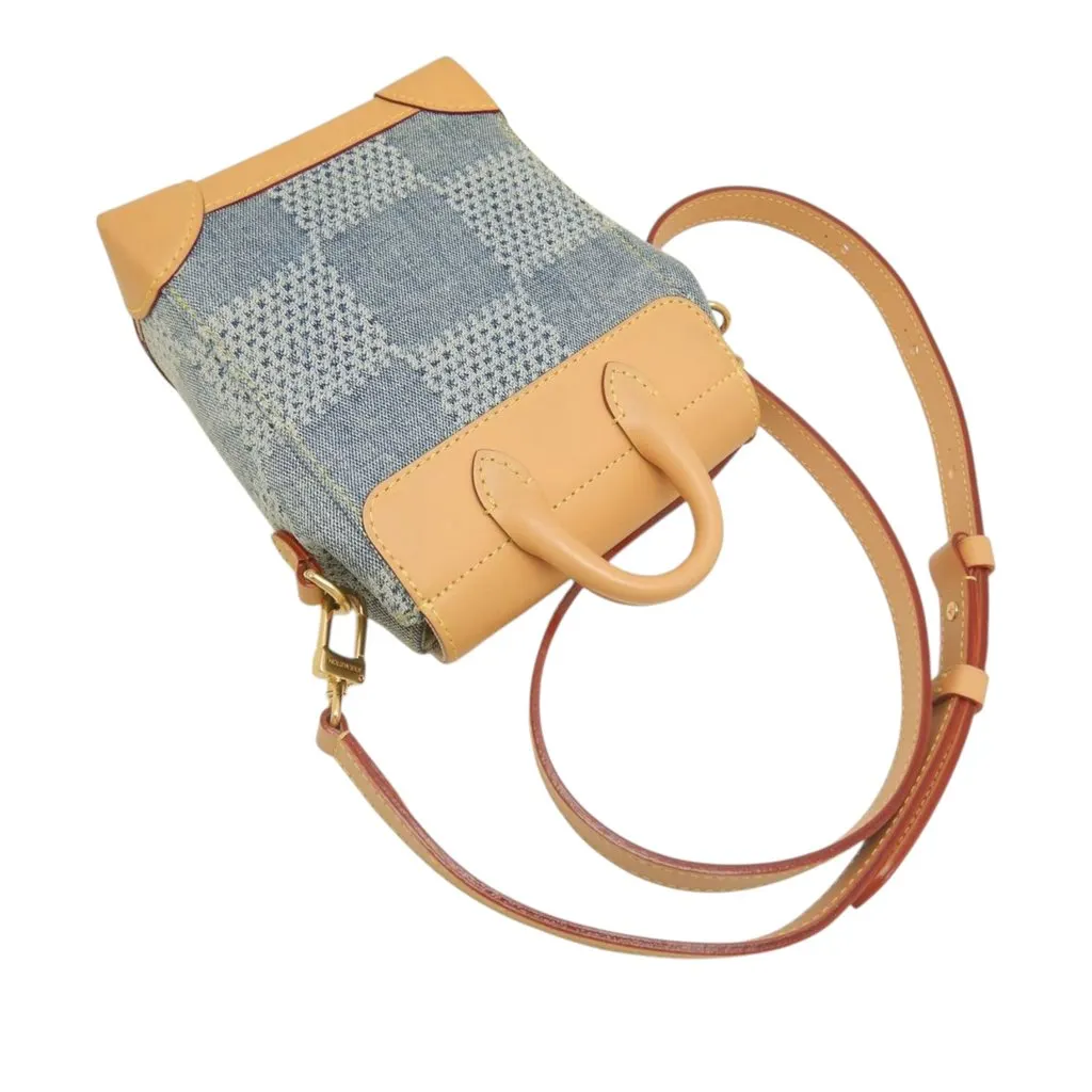 Louis Vuitton Damier Denim 3D Nano Steamer Blue Very good - Back View