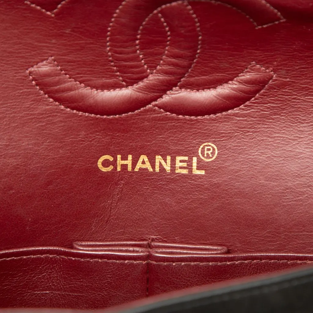 Chanel Medium Classic Lambskin Double Flap Black Leather Good - Box View