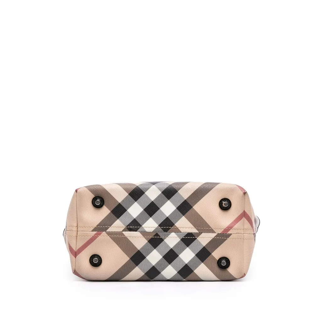Burberry Supernova Check Coated Canvas Tote Beige Very good - Inside View