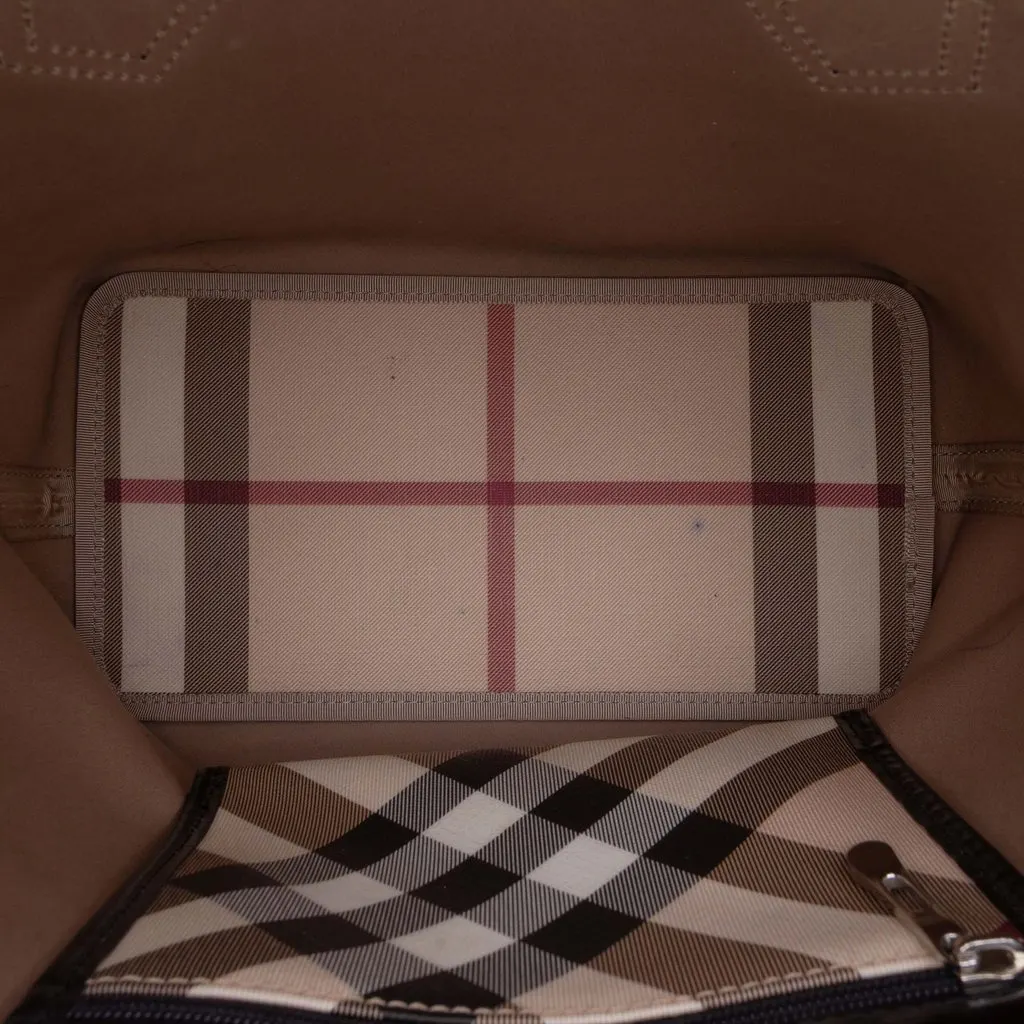 Burberry Supernova Check Coated Canvas Tote Beige Very good - Model View