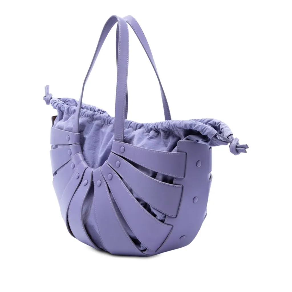 Bottega Veneta Medium Calfskin The Shell Satchel Purple Leather Very good - Back View