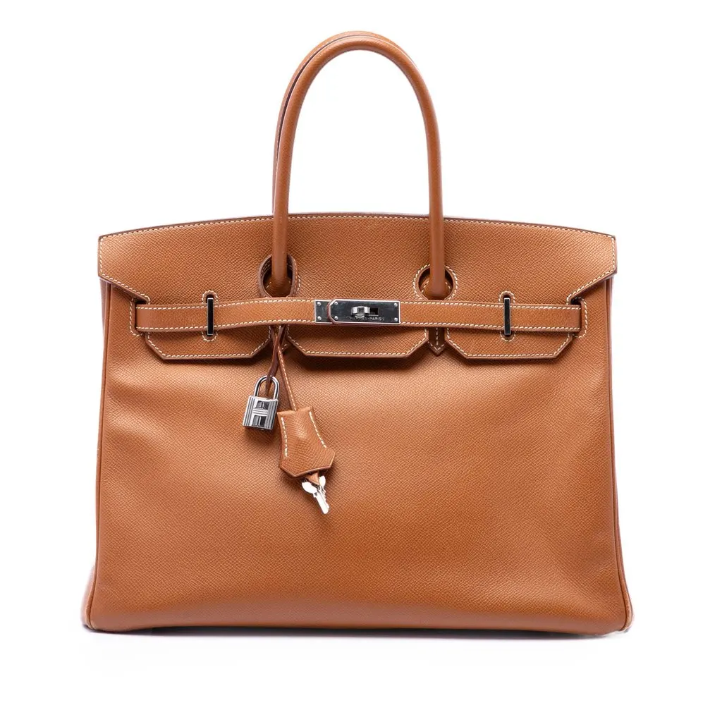 Hermès Epsom Birkin Retourne 35 Brown Leather Very good - Front View