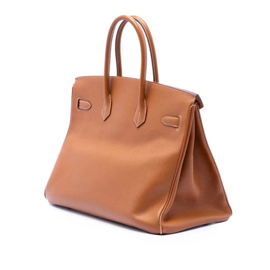 Hermès Epsom Birkin Retourne 35 Brown Leather Very good - Back View