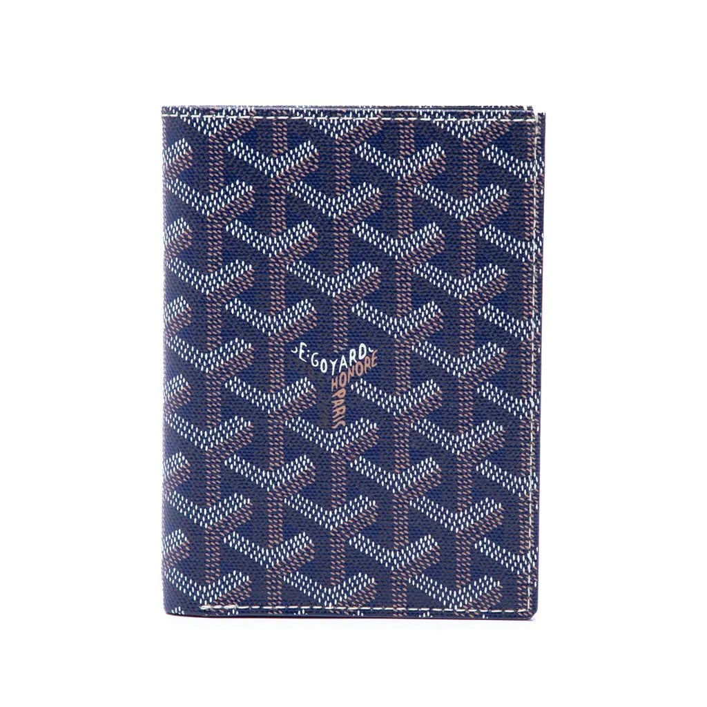 Goyard Goyardine Grenelle Passport Cover Blue Very good - Front View