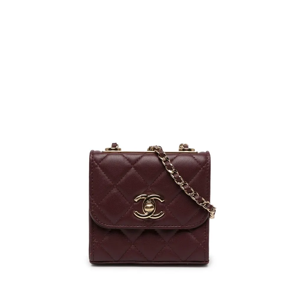Chanel Mini Quilted Lambskin Trendy CC Clutch With Chain
