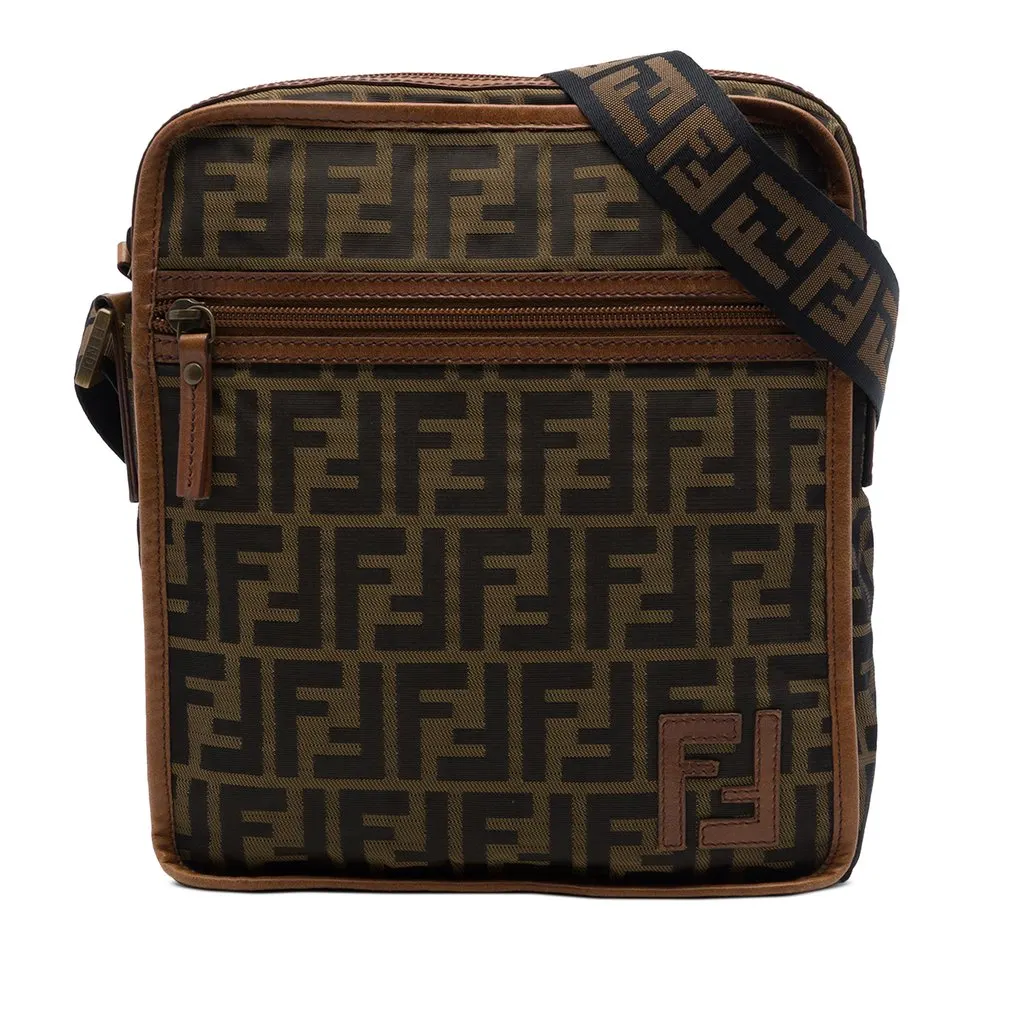 Fendi Zucca Canvas Crossbody Brown Very good - Front View
