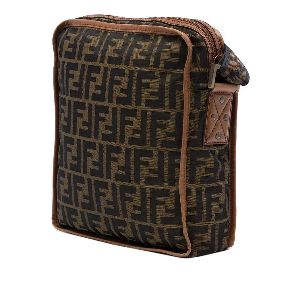 Fendi Zucca Canvas Crossbody Brown Very good - Back View