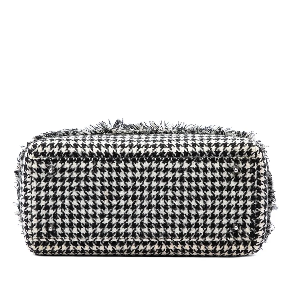 Dior Medium Tweed Fringe Houndstooth Lady Dior Black Tweed Very good - Inside View