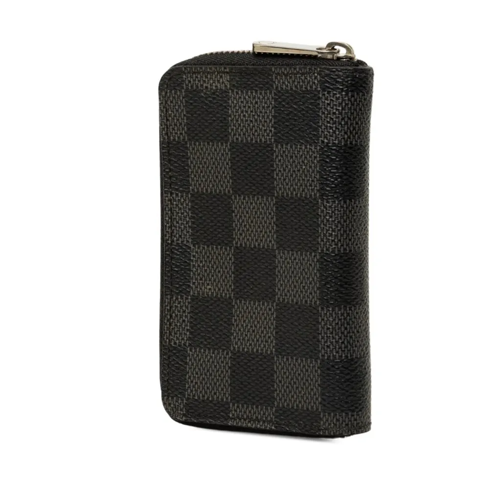Louis Vuitton Damier Graphite Zippy Coin Purse Black Canvas Good - Back View