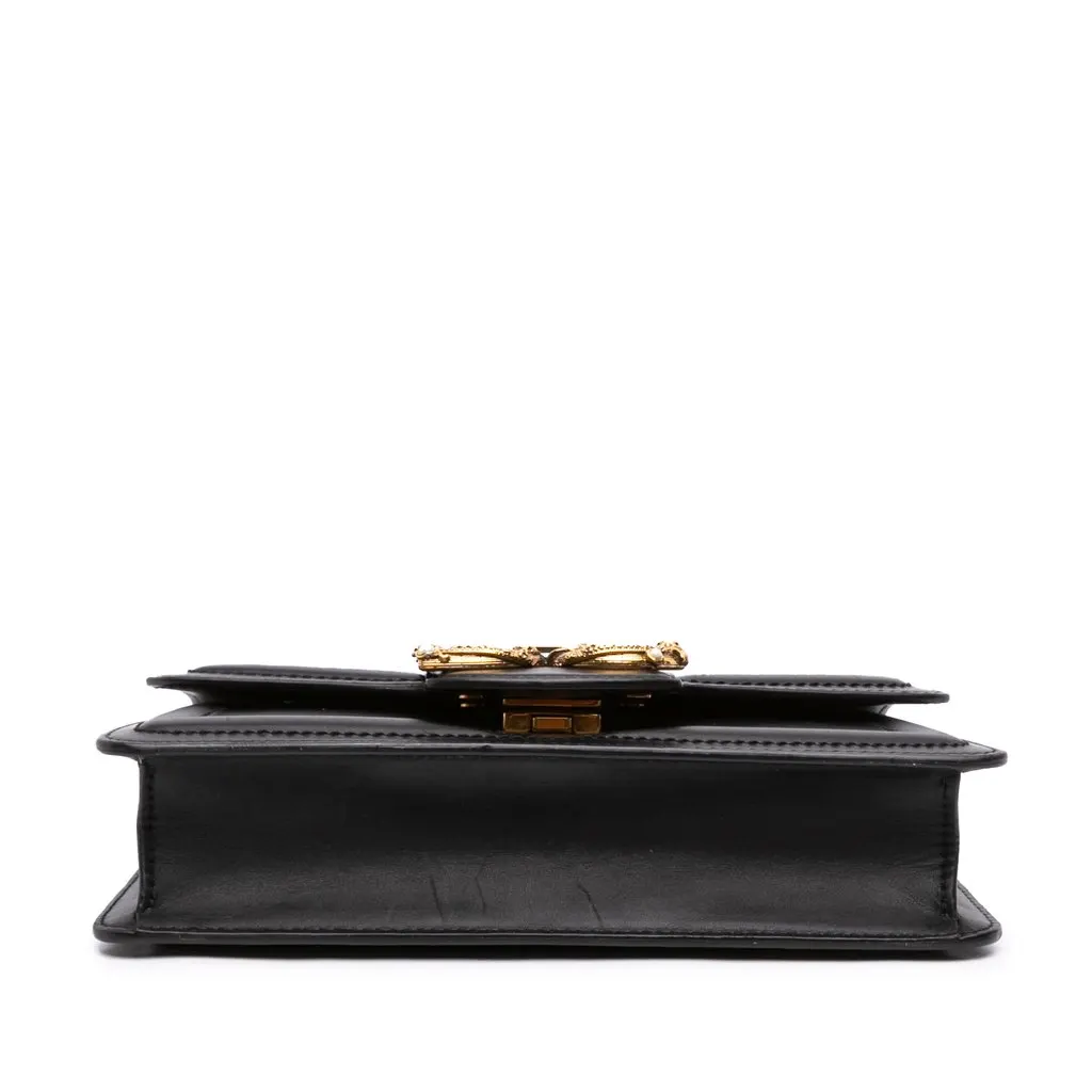 Dolce & Gabbana Calfskin DG Amore Crossbody Black Leather Good - Inside View