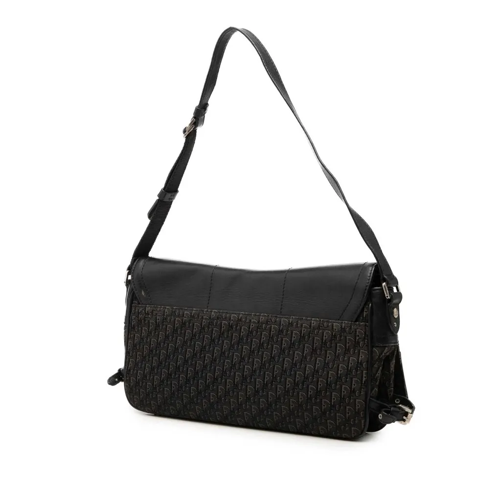 Dior Diorissimo Trotter Canvas Street Chic Shoulder Bag Black Canvas Very good - Back View