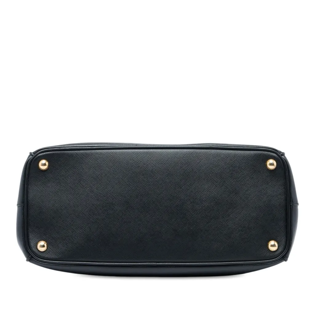 Prada Medium Saffiano Lux Galleria Double Zip Satchel Black Leather Very good - Inside View